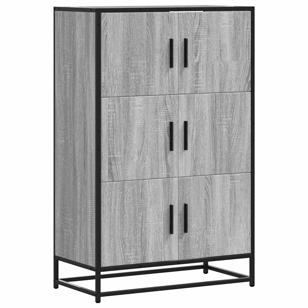Aparador alto - Mueble de almacenamiento 68 Roble/ Gris