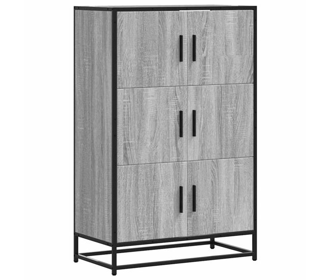 Aparador alto - mueble de almacenamiento madera de ingeniería y metal gris sonoma es1433