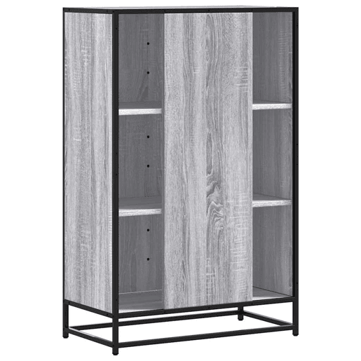 Armário alto - Bufete - Móvel de apoio 68x35x106,5 cm madeira e metal cinza sonoma pt1433