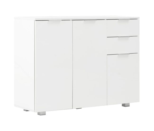 Aparador - mueble de almacenamiento blanco brillante 107x35x80,5 cm es1668