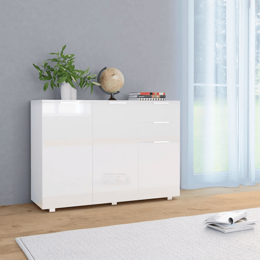 Aparador - Bufete - Móvei de apoio 107x35x80,5 cm branco brilhante pt1668