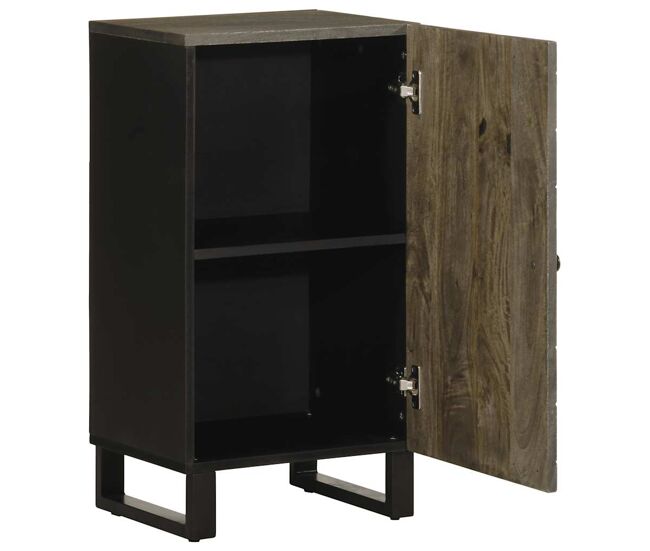 Aparador - mueble de almacenamiento negro 40x33x75 cm madera maciza mango es4792
