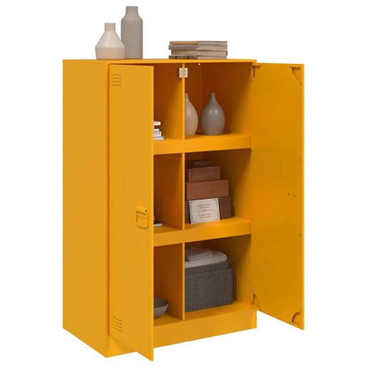 Aparador - Bufete - Móvei de apoio 67x39x107 cm aço amarelo mostarda pt2180