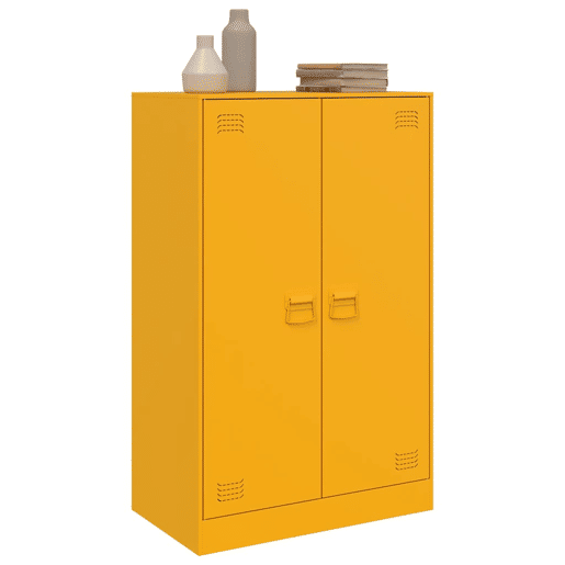 Aparador - Bufete - Móvei de apoio 67x39x107 cm aço amarelo mostarda pt2180