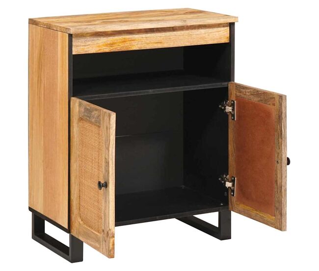 Aparador - mueble de almacenamiento marrón 60 x 33 x 75 cm madera de mango maciza es4754