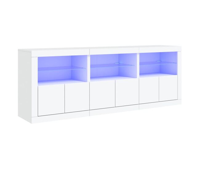 Aparador - mueble de almacenamiento con luces led blanco 181,5x37x67 cm es1922