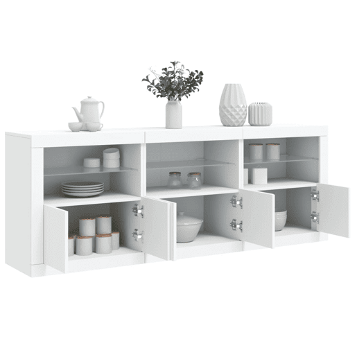 Aparador - Bufete - Móvei de apoio com luzes LED 181,5x37x67 cm branco pt1922