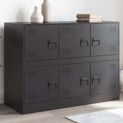 Aparador - Bufete - Móvei de apoio 99x39x73 cm aço preto pt2357