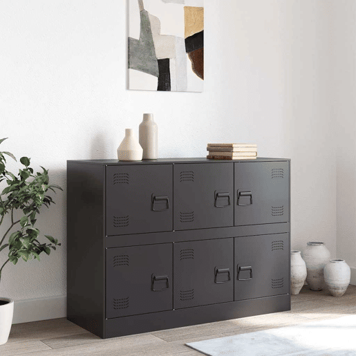 Aparador - Bufete - Móvei de apoio 99x39x73 cm aço preto pt2357