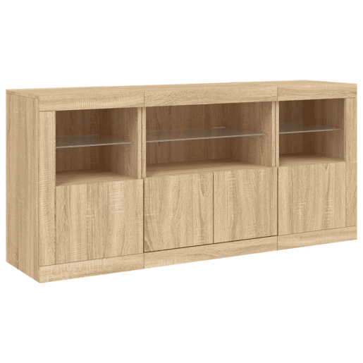 Aparador - Bufete - Móvei de apoio com luzes LED 142,5x37x67 cm carvalho sonoma pt2061