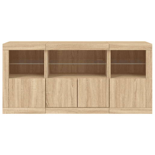 Aparador - Bufete - Móvei de apoio com luzes LED 142,5x37x67 cm carvalho sonoma pt2061