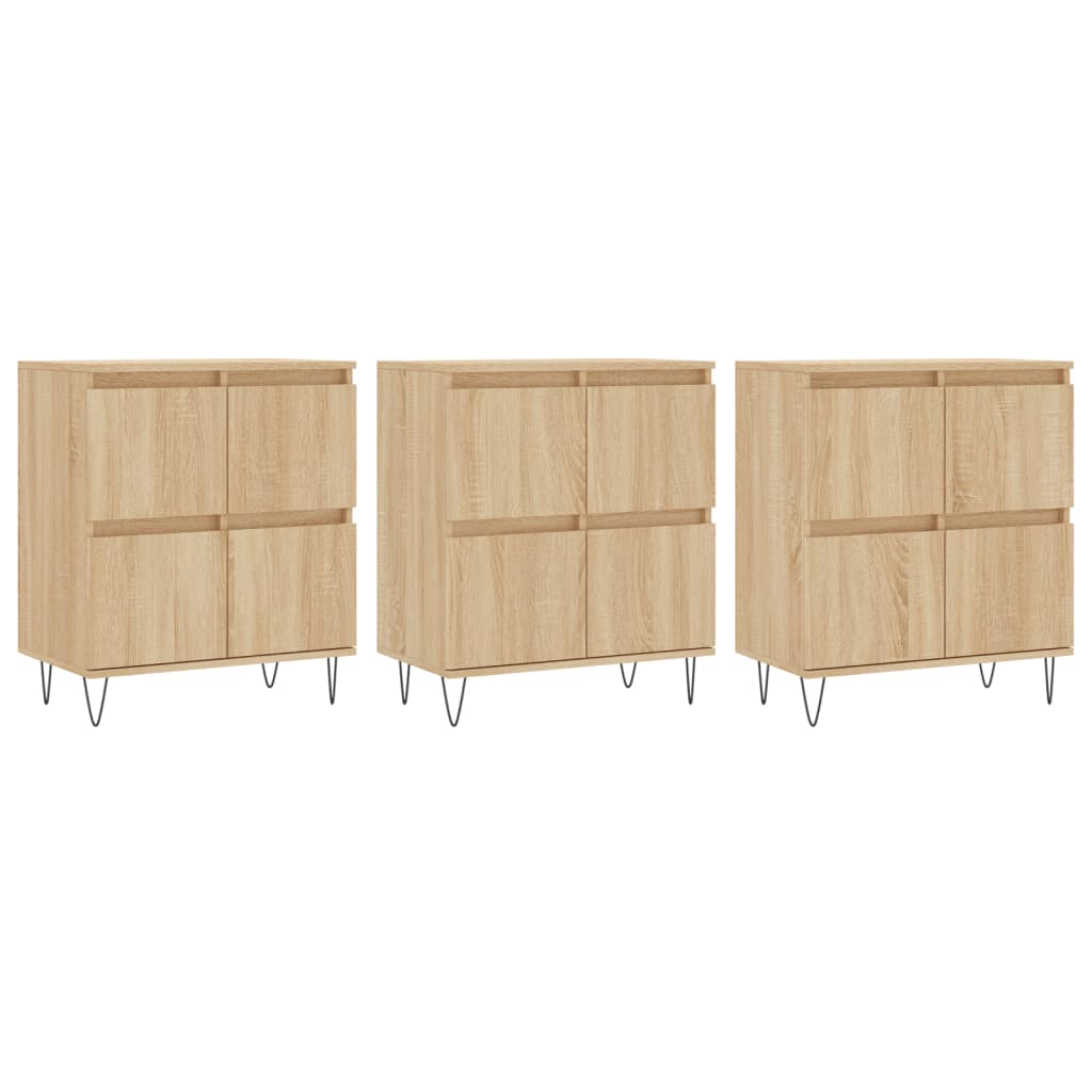 Aparador - Mueble de almacenamiento 3 uds 180 Madera Clara