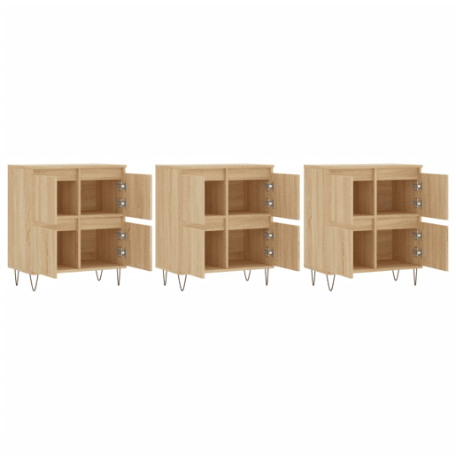 Aparadores - Bufetes - Móveis de apoio 3 pcs derivados de madeira cor carvalho sonoma pt5298