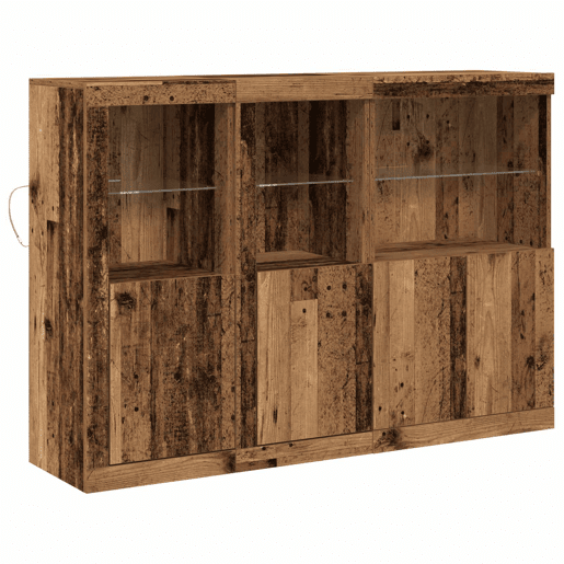 Aparador - Bufete - Móvei de apoio LED Madeira antiga 142,5 x 37 x 100 cm pt4147