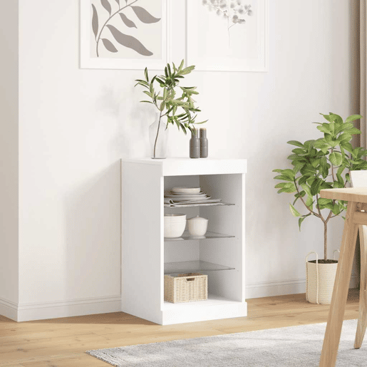 Aparador - Bufete - Móvei de apoio com luzes LED 41x37x67 cm branco pt1931