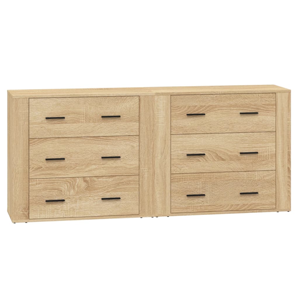 Aparador - Mueble de almacenamiento 2 uds 80 Madera Clara