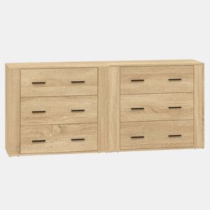 Aparadores - Bufetes - Móveis de apoio 2 pcs derivados de madeira carvalho sonoma pt5090