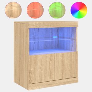 Aparador - Bufete - Móvei de apoio com luzes LED 60x37x67 cm carvalho sonoma pt2085