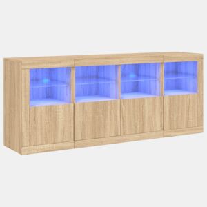 Aparador - Bufete - Móvei de apoio com luzes LED 163x37x67 cm carvalho sonoma pt2067