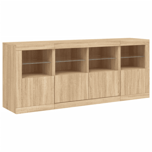 Aparador - Bufete - Móvei de apoio com luzes LED 163x37x67 cm carvalho sonoma pt2067