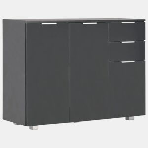 Aparador - Bufete - Móvei de apoio 107x35x80,5 cm preto brilhante pt4812