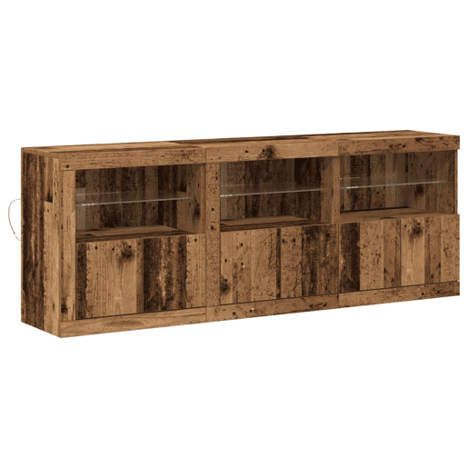 Aparador - Bufete - Móvei de apoio LED Madeira Antiga 181 x 37 x 67 cm Madeira processada pt4145