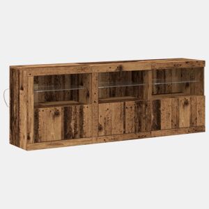 Aparador - Bufete - Móvei de apoio LED Madeira Antiga 181 x 37 x 67 cm Madeira processada pt4145