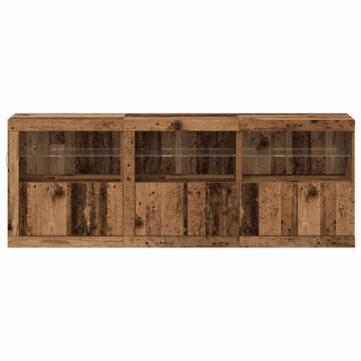 Aparador - Bufete - Móvei de apoio LED Madeira Antiga 181 x 37 x 67 cm Madeira processada pt4145