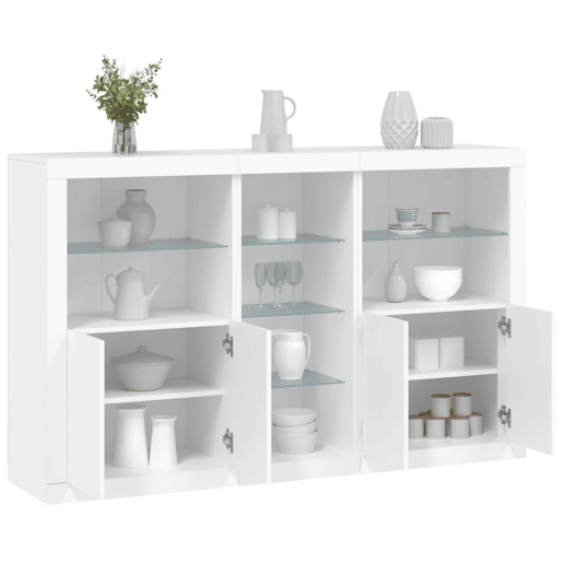 Aparador - Bufete - Móvei de apoio com luzes LED 162x37x100 cm branco pt1915