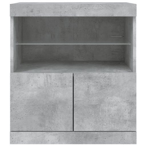 Aparador - Bufete - Móvei de apoio com luzes LED 60x37x67 cm cinzento cimento pt1966