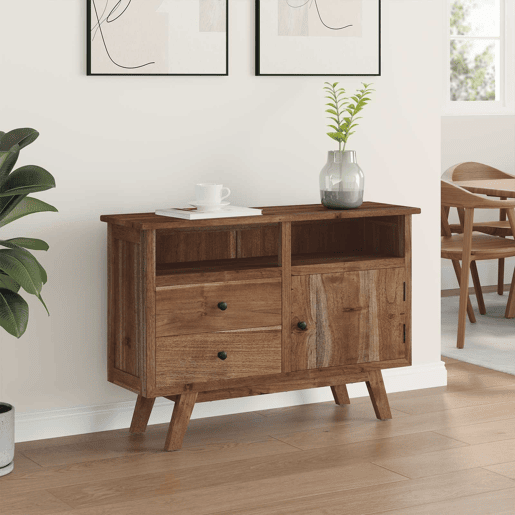 Bufete - Móvei de apoio Natural 100 x 30 x 68 cm Madeira de Teca Sólida pt4783