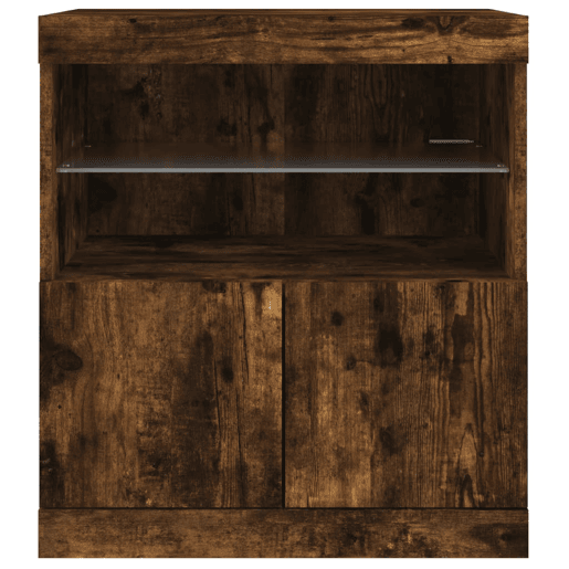 Aparador - Bufete - Móvei de apoio com luzes LED 60x37x67 cm carvalho fumado pt2047