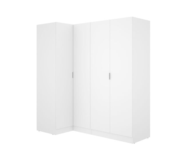 Armario esquinero essen 4 puertas batientes blanco 184x173,5x90,5 cm