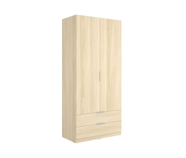 Armario emax 2 puertas batientes y 2 cajones natural 203,5x91x51,4 cm