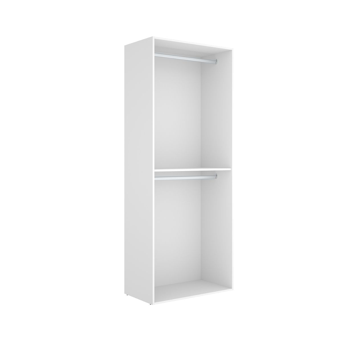 Armario vestidor suit dos barras con trasera reversible blanco/natural 205x80x45 cm