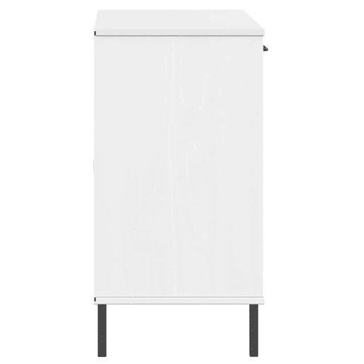 Aparador - Bufete - Móvei de apoio c pernas metal 113x40x77cm madeira maciça OSLO branco pt2115