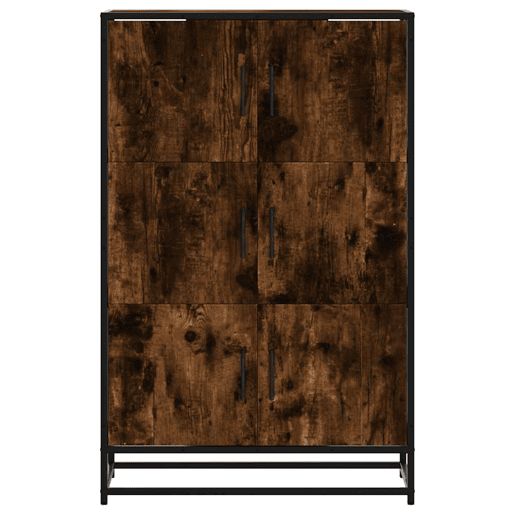 Armário alto - Bufete - Móvel de apoio 68x35x106,5 cm madeira e metal carvalho fumado pt1428