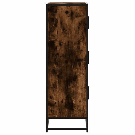 Armário alto - Bufete - Móvel de apoio 68x35x106,5 cm madeira e metal carvalho fumado pt1428
