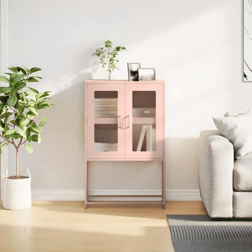 Aparador - Bufete - Móvei de apoio alto 68x39x107 cm aço rosa pt2377