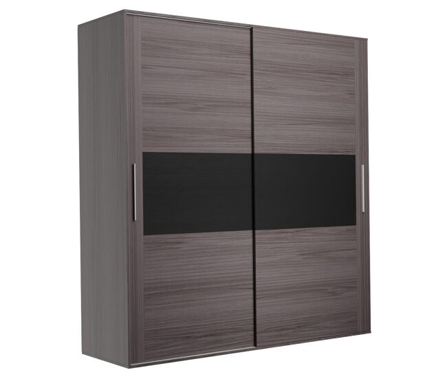 Armario torin con puertas correderas | diseño moderno y funcional | color ceniza-negro
