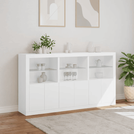 Aparador - Bufete - Móvei de apoio com luzes LED 181,5x37x100 cm branco pt1920