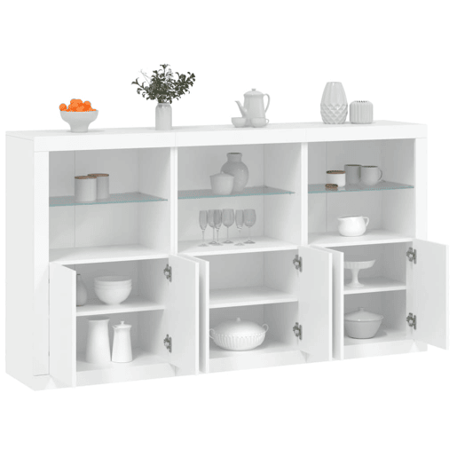 Aparador - Bufete - Móvei de apoio com luzes LED 181,5x37x100 cm branco pt1920
