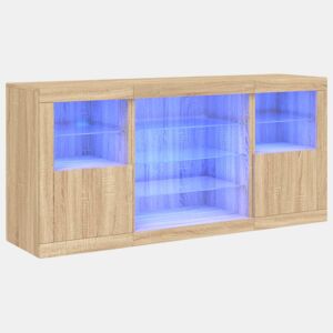 Aparador - Bufete - Móvei de apoio com luzes LED 142,5x37x67 cm carvalho sonoma pt2062