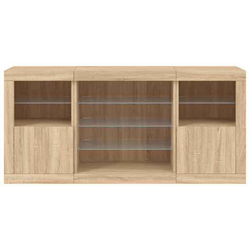 Aparador - Bufete - Móvei de apoio com luzes LED 142,5x37x67 cm carvalho sonoma pt2062