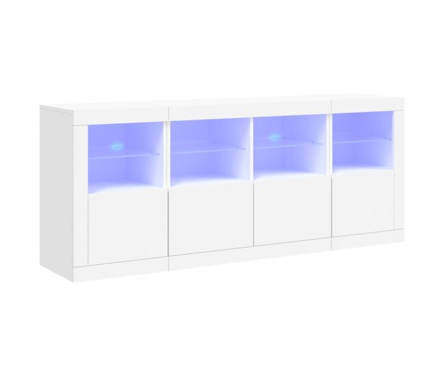 Aparador - mueble de almacenamiento con luces led blanco 163x37x67 cm es1918