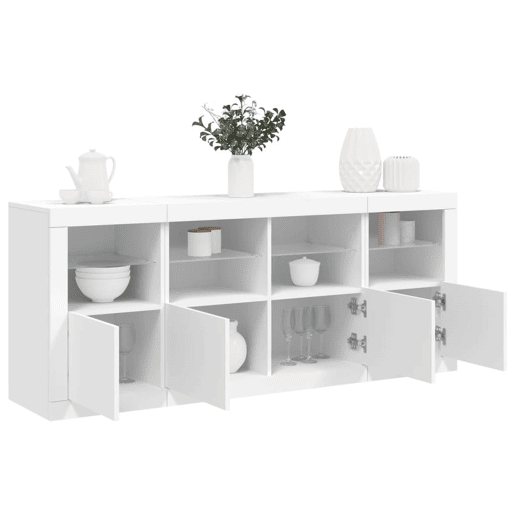 Aparador - Bufete - Móvei de apoio com luzes LED 163x37x67 cm branco pt1918