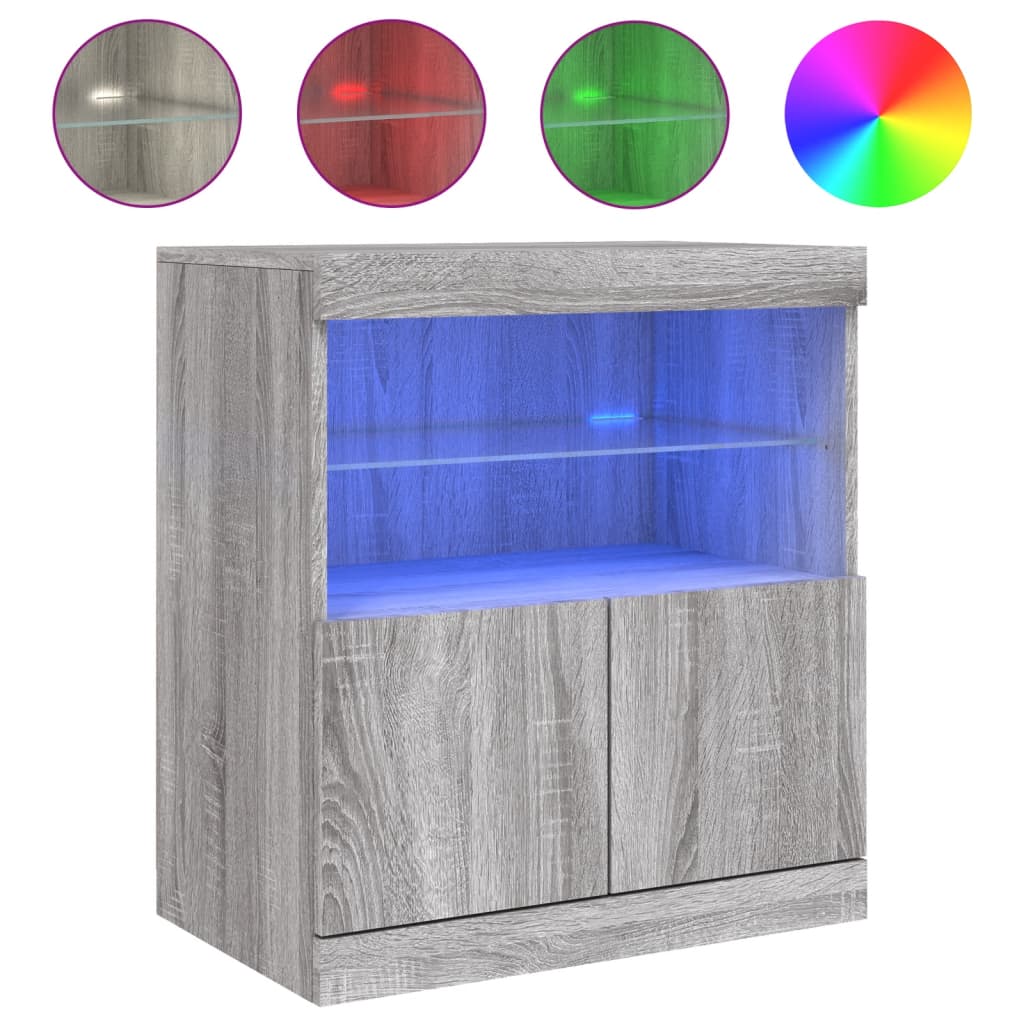 Aparador - Mueble de almacenamiento 60 Roble/ Gris