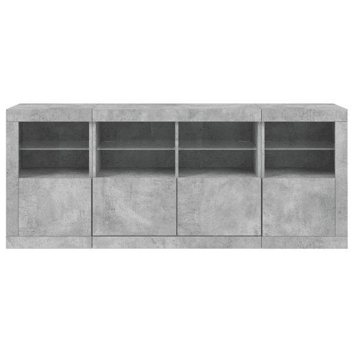 Aparador - Bufete - Móvei de apoio com luzes LED 163x37x67 cm cinzento cimento pt1948