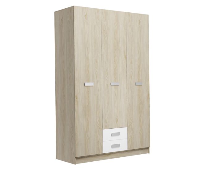 Armario essenza con 3 puertas batientes y 2 cajones | puccini-andersen | 130 x 207,6 x 50 cm
