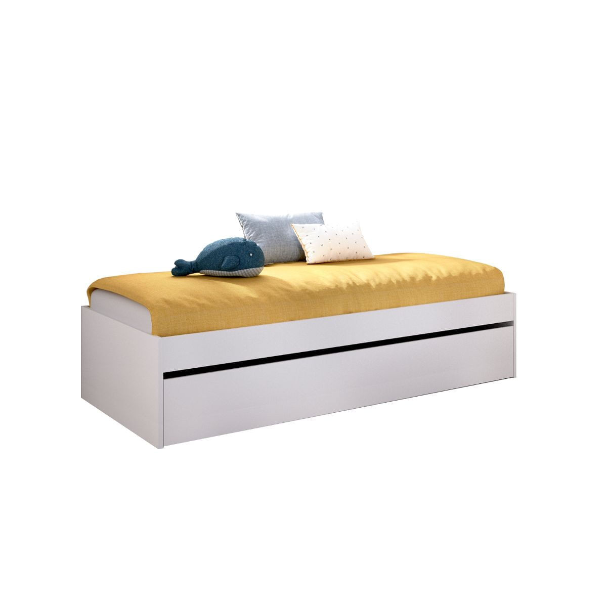Conjunto de dormitorio lago pack 8 cama + escritorio blanco